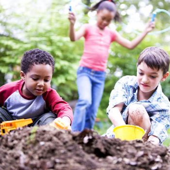 Children playing outside together