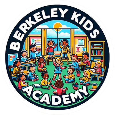 Berkeley Kids Academy Logo of children playing in a classroom